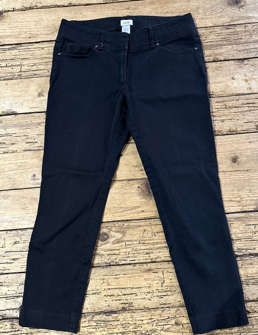 Cache Women’s Size 6 Straight Black Jeans W/Ankle Zippers